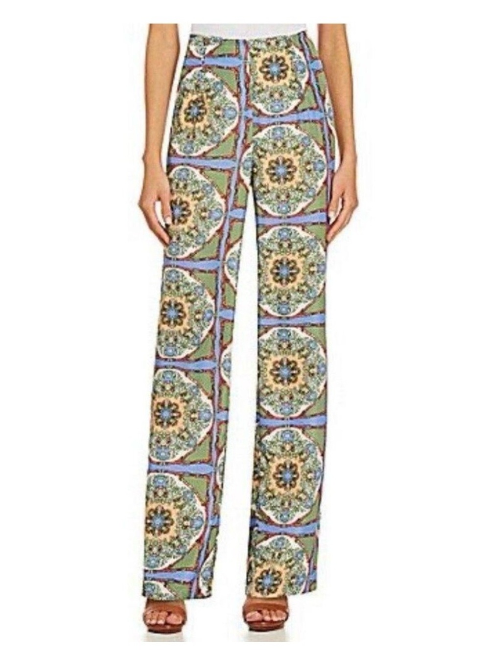 GIANNI BINI Alma Boho Medallion Print High-Rise Pants
